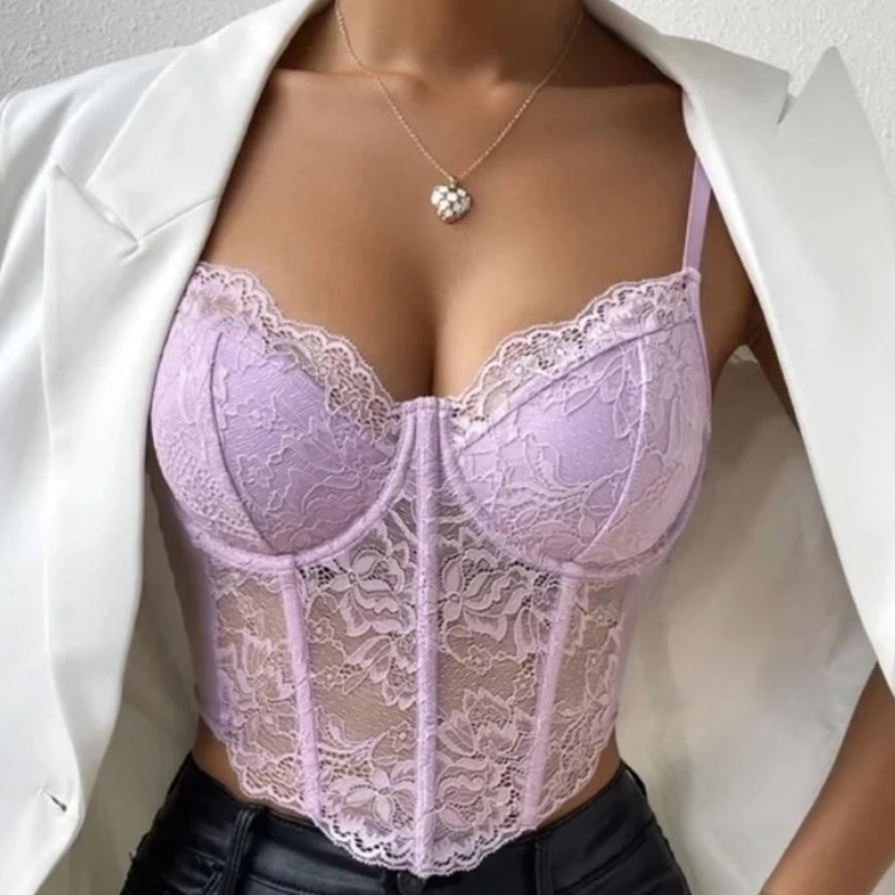 Luxe red corset crop top bralette - Picture 11 of 16